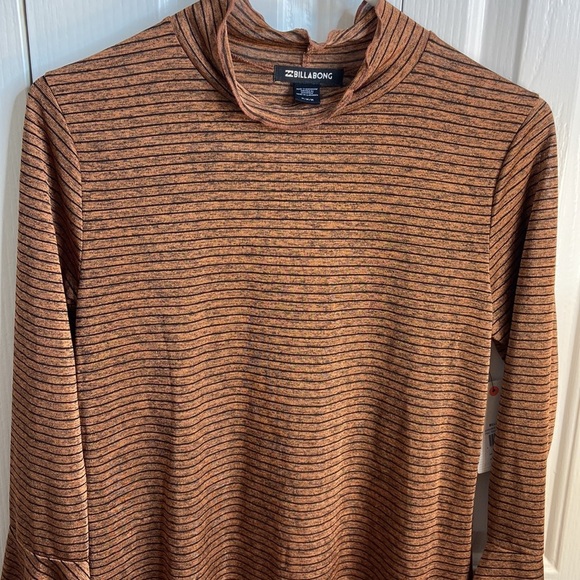 Billabong size M brown and black striped bell sleeve dress new with tag - Picture 5 of 12